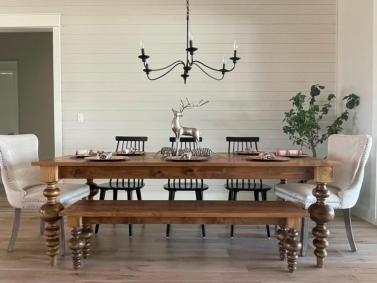 Custom built chairs and bench seat