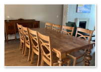 Custom built dining table in the Massive Modern Ashley style.