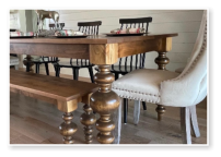 Custom built dining table in the Massive Modern Ashley style.