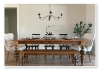 Custom built dining table in the Massive Modern Ashley style built by Cattle Bend Woodworks.