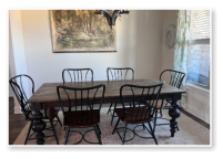 Custom built dining table in the Massive Modern Ashley style built by Cattle Bend Woodworks.