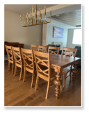 Custom built dining table in the Massive Modern Ashley style.