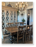 Custom built dining table in the Massive Modern Ashley style built by Cattle Bend Woodworks.