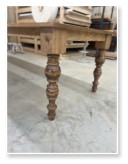 Custom built dining table in the Modern Farmhouse style built by Cattle Bend Woodworks.