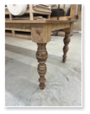Custom built dining table in the Modern Farmhouse style built by Cattle Bend Woodworks.