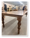 Custom built dining table in the Modern Farmhouse style built by Cattle Bend Woodworks.