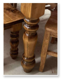 Custom built dining table in the Classic Farmhouse style built by Cattle Bend Woodworks.