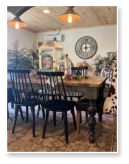 Custom built dining table in the Modern Farmhouse style built by Cattle Bend Woodworks.