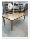 Custom built dining table in the Shaker Style built by Cattle Bend Woodworks.