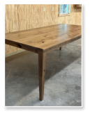Custom built dining table in the Shaker Style built by Cattle Bend Woodworks.