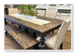Custom built dining table in the Massive Modern Ashley style built by Cattle Bend Woodworks.