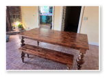Custom built dining table in the Massive Modern Ashley style built by Cattle Bend Woodworks.