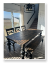 Custom built dining table in the Massive Modern Ashley style built by Cattle Bend Woodworks.