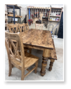 Custom built dining table in the Classic Farmhouse style built by Cattle Bend Woodworks.