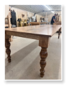 Custom built dining table in the Modern Farmhouse style built by Cattle Bend Woodworks.