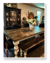 Custom built dining table in the Modern Farmhouse style built by Cattle Bend Woodworks.