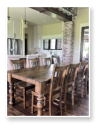 Custom built dining table in the Classic Farmhouse style built by Cattle Bend Woodworks.