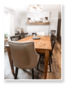 Custom built dining table in the Shaker Style built by Cattle Bend Woodworks.