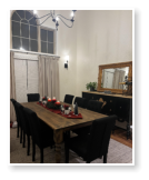 Custom built dining table in the Cottage Style built by Cattle Bend Woodworks.